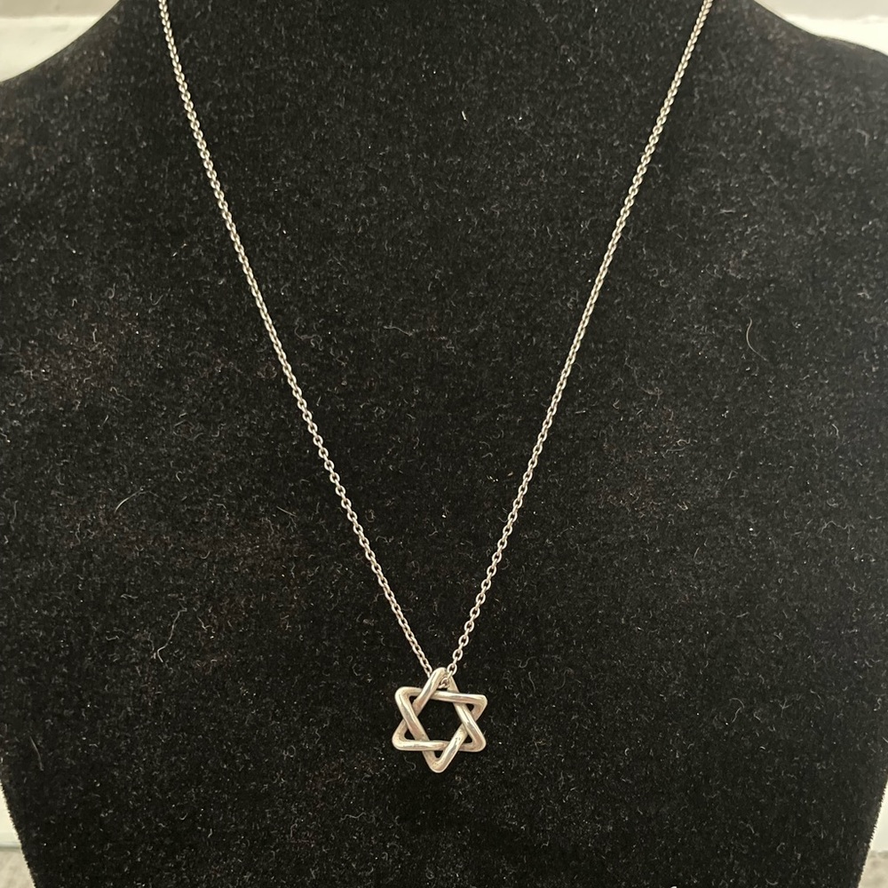 Tiffany & Co. Elsa Peretti Sterling Silver Jewish Star of David Necklace - 12mm